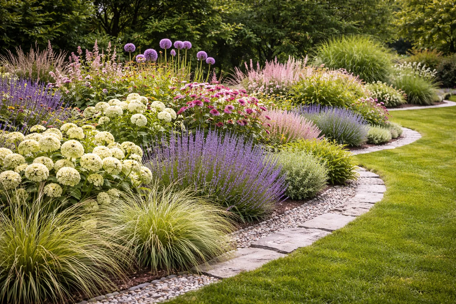 Massif de plantes vivaces